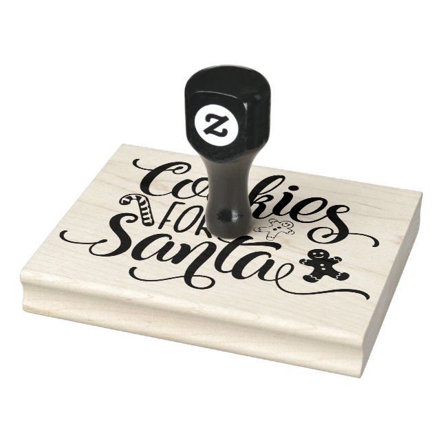Cookies for Santa Christmas Wooden Rubber Stamp (Stamp)