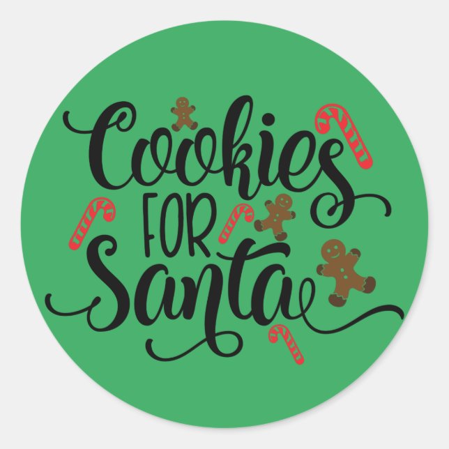 Cookies for Santa Classic Round Sticker (Front)