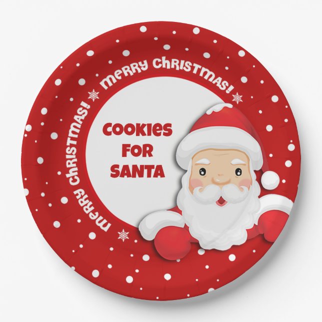 Cookies for Santa Custom Christmas  Paper Plate (Front)