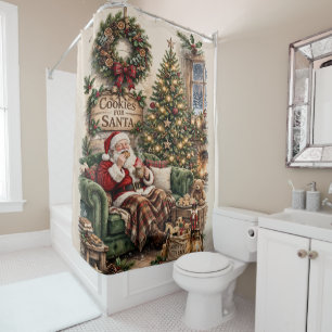 Cookies for Santa, Farmhouse Christmas Shower Curtain