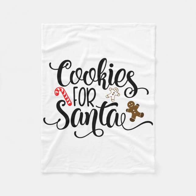 Cookies For Santa Fun Christmas  Fleece Blanket (Front)