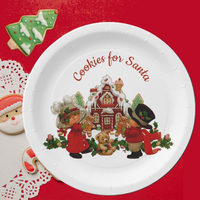 Cookies for Santa Gingerbread House Paper Plate (Creator Uploaded)