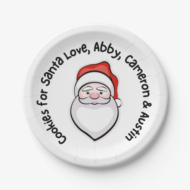 Cookies for santa paper plate (Front)