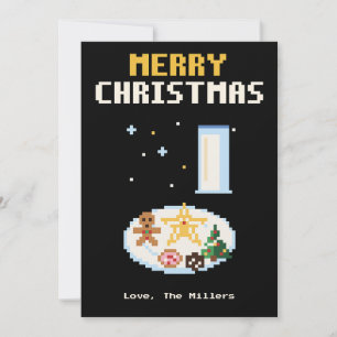 Cookies for Santa Pixel Art Christmas Card
