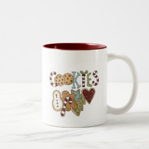 Cookies for Santa Tshirts and Gifts Two-Tone Coffee Mug