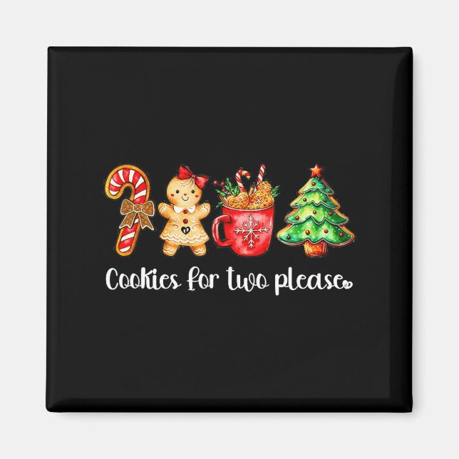 Cookies For Two Please,christmas Pregnancy Announc Magnet (Front)