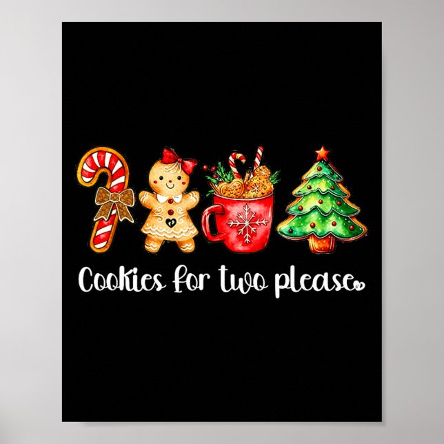 Cookies For Two Please,christmas Pregnancy Announc Poster (Front)
