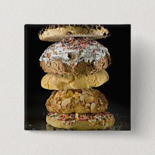 Cookies in a stack 15 cm square badge