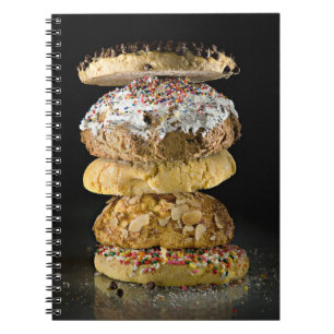 Cookies in a stack spiral notebook