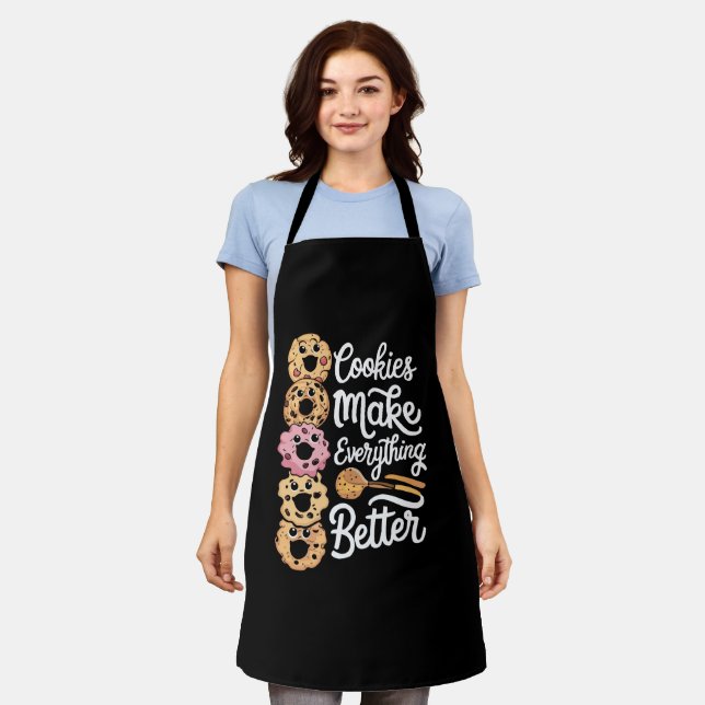 Cookies Make Everything Better Funny Christmas Apron (Worn)