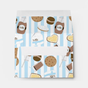Cookies & Milk Blue Boys Party Invitation Envelope