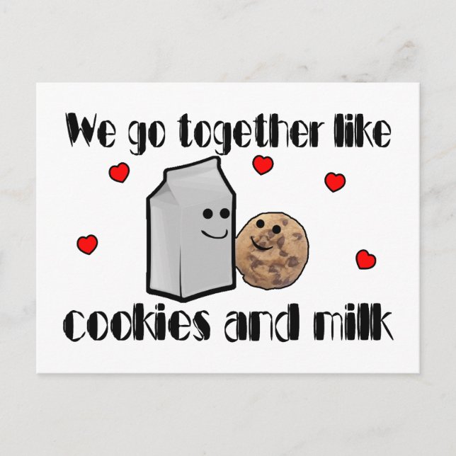 Cookies & Milk Love Postcard (Front)