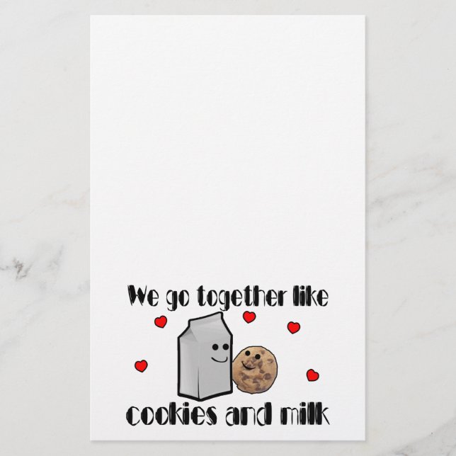 Cookies & Milk Love Stationery (Front)
