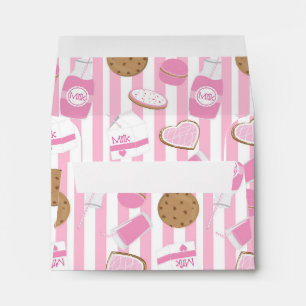 Cookies & Milk Pink Party Invitation Envelope