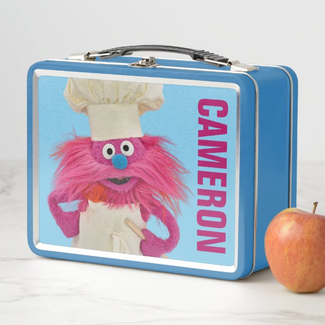 Cookie's Monster Food Truck | Gonger Posing Metal Lunch Box (In Situ)