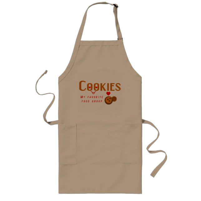 Cookies - My favourite food group Long Apron (Front)