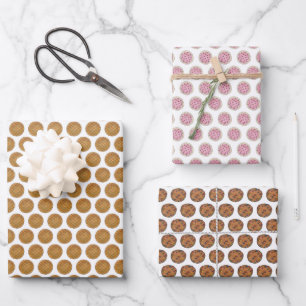 Cookies Peanut Butter Rainbow Chip Pink Frosted Wrapping Paper Sheet