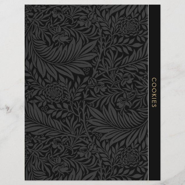 Cookies | Recipe Divider | Vintage Black Floral (Front)