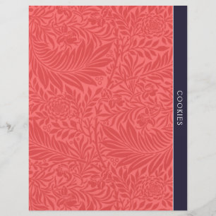 Cookies   Recipe Divider   Vintage Red Floral