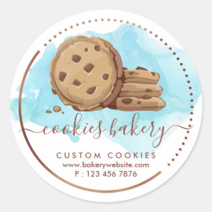 Cookies Sweets Pastry Ombre Girly Bakery Caterer Classic Round Sticker