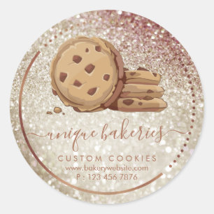 Cookies Sweets Pastry Shop Girly Bakery Caterer Classic Round Sticker