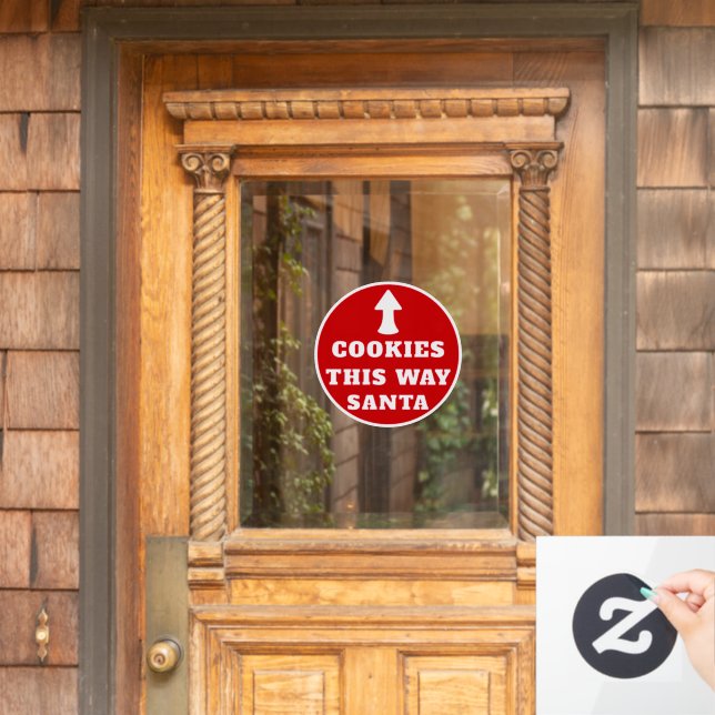 Cookies This Way Santa Arrow Red White Christmas (Home Door)