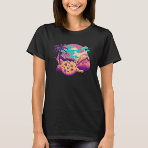 Cookies with Glitched 80s Synthwave Aesthetic T-Shirt