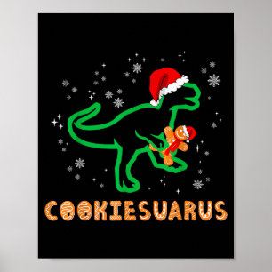 Cookiesaurus Christmas Dinosaur Rex Sugar Cookie Poster