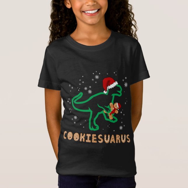 Cookiesaurus Christmas Dinosaur Rex Sugar Cookie T-Shirt (Front)