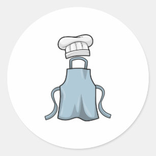 Cooking apron and Cooking hat Classic Round Sticker