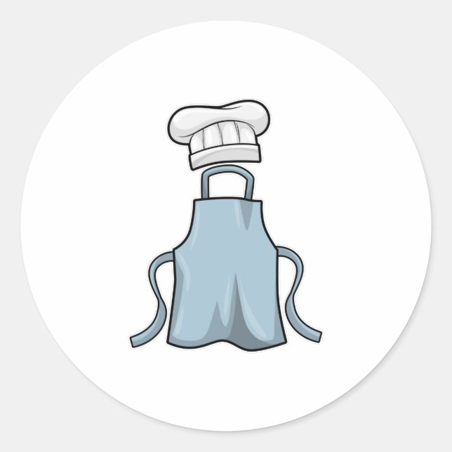 Cooking apron and Cooking hat Classic Round Sticker (Front)