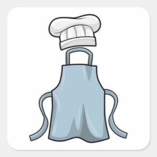 Cooking apron and Cooking hat Square Sticker