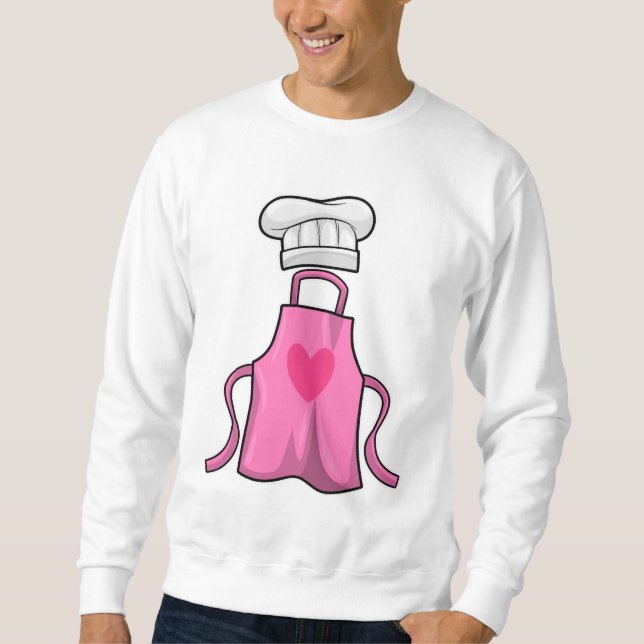 Cooking apron and Cooking hat with Heart Sweatshirt (Front)