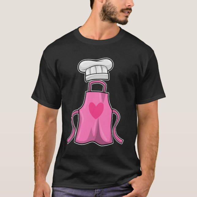 Cooking apron and Cooking hat with Heart T-Shirt (Front)