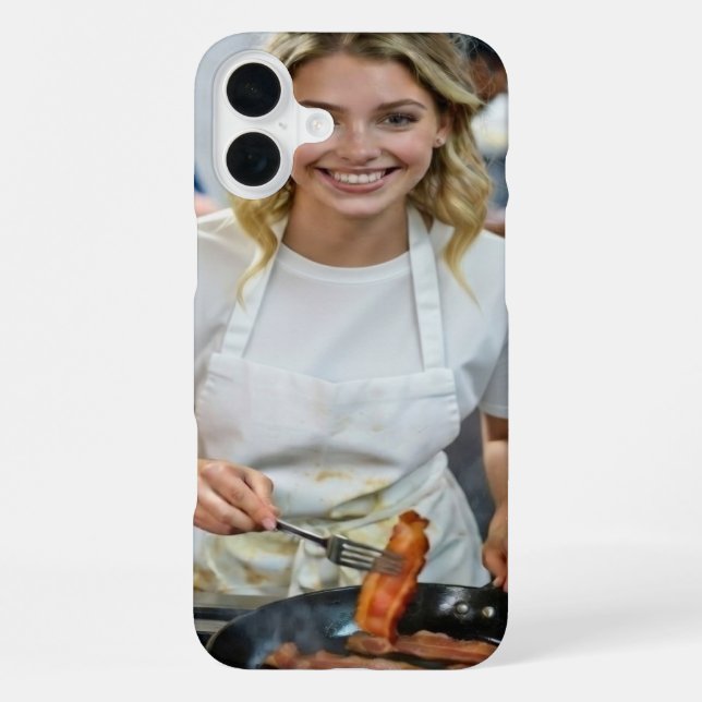 Cooking Bacon Photo Customize iPhone Case (Back)