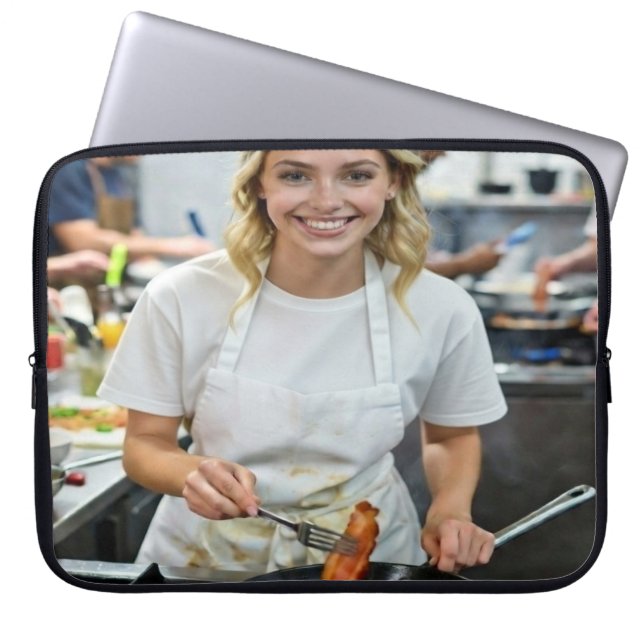 Cooking Bacon Photo Customize Laptop Sleeve (Front)