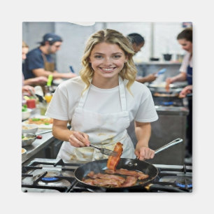 Cooking Bacon Photo Customize Magnet