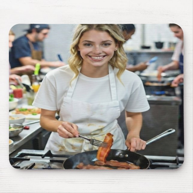 Cooking Bacon Photo Customize Mouse Pad (Front)