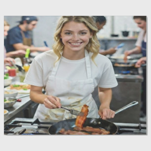 Cooking Bacon Photo Customize Wrapping Paper