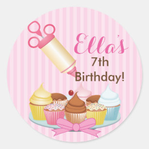 Cooking Baking Birthday Party Favour Stickers