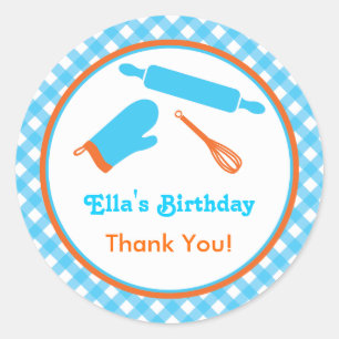 Cooking Birthday Favour Sticker