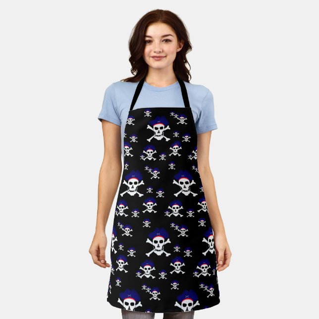 Cooking Captain Jack & Pirates Flag Chefs kitchen  Apron (Worn)