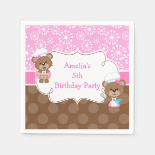 Cooking Chef Bear Birthday Party Napkin