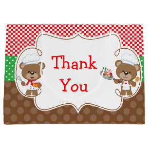 Cooking Chef Bears Birthday Party Large Gift Bag