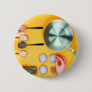 Cooking Chef Pan 6 Cm Round Badge