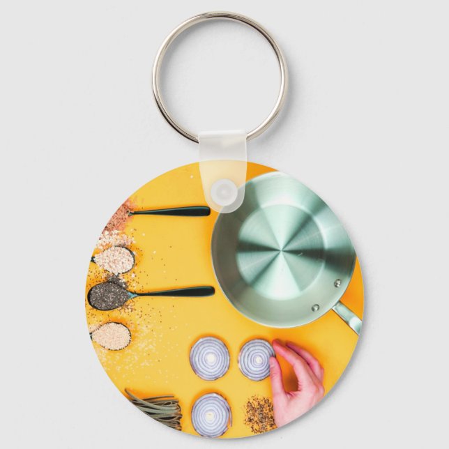 Cooking Chef Pan Key Ring (Front)