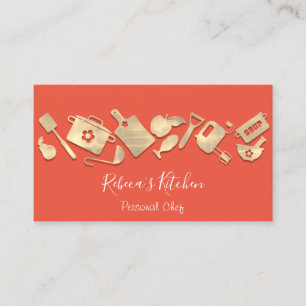Cooking Chef Restaurant Catering Logo QR Code Business Card