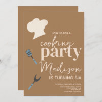 Cooking Chefs Birthday Party Invitation