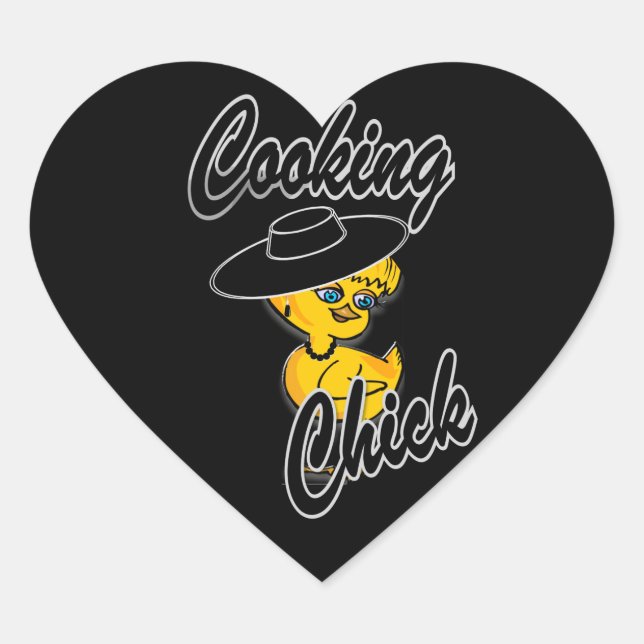 Cooking Chick #4 Heart Sticker (Front)