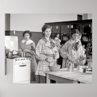 Cooking Class, 1935. Vintage Photo